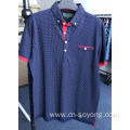 China Men's Cotton Polyester Dot Printed Chest Pocket Polo Supplier